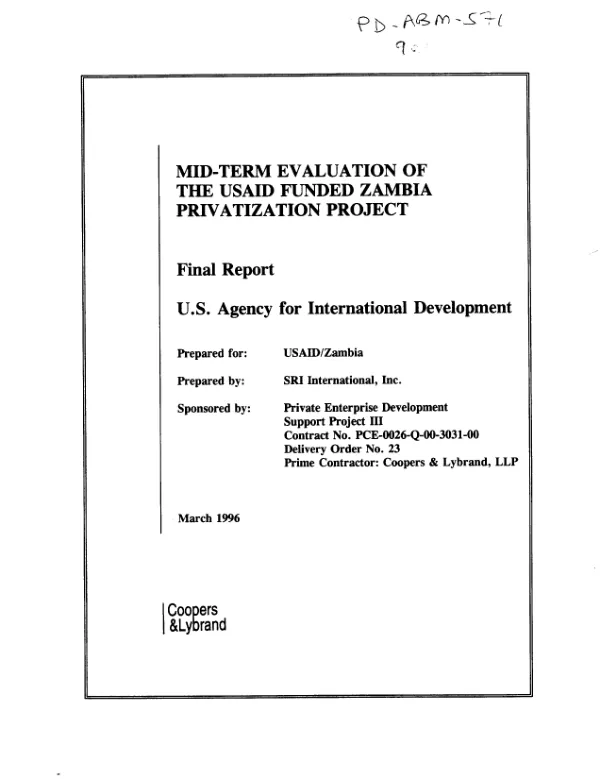 Malawi IBRD population sector study