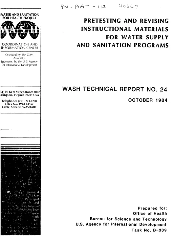 Pretesting and revising instructional materials for water supply and sanitation programs