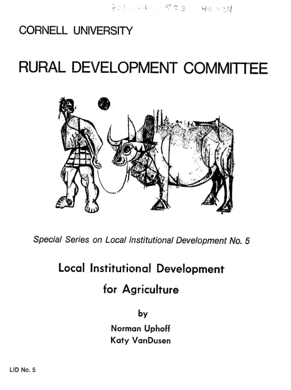 Local institutional development for agriculture