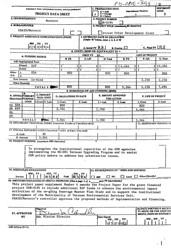 Management of malaria (project no. 521-0143) : report of mid-term evaluation team