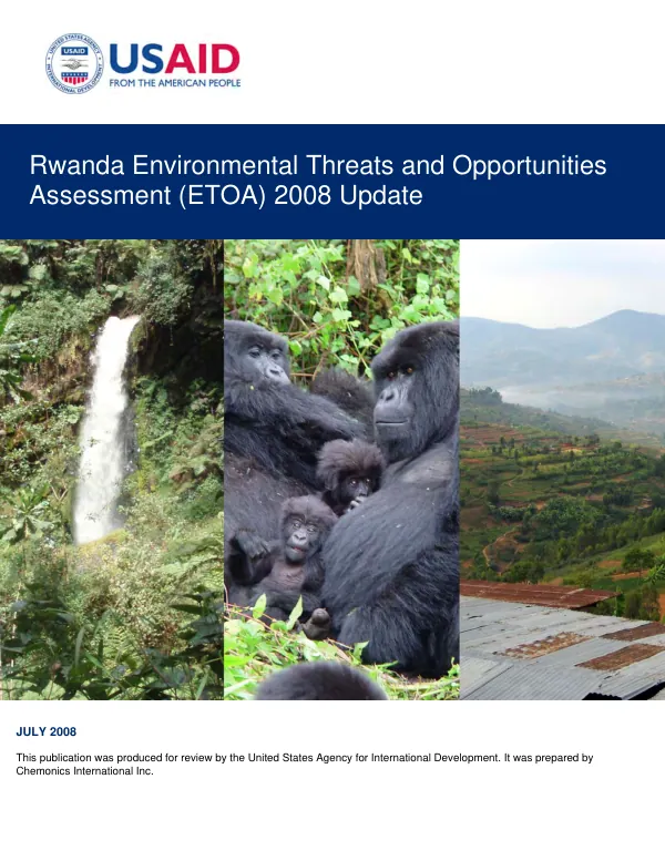 Rwanda environmental threats and opportunities assessment (EOTA) 2008 update