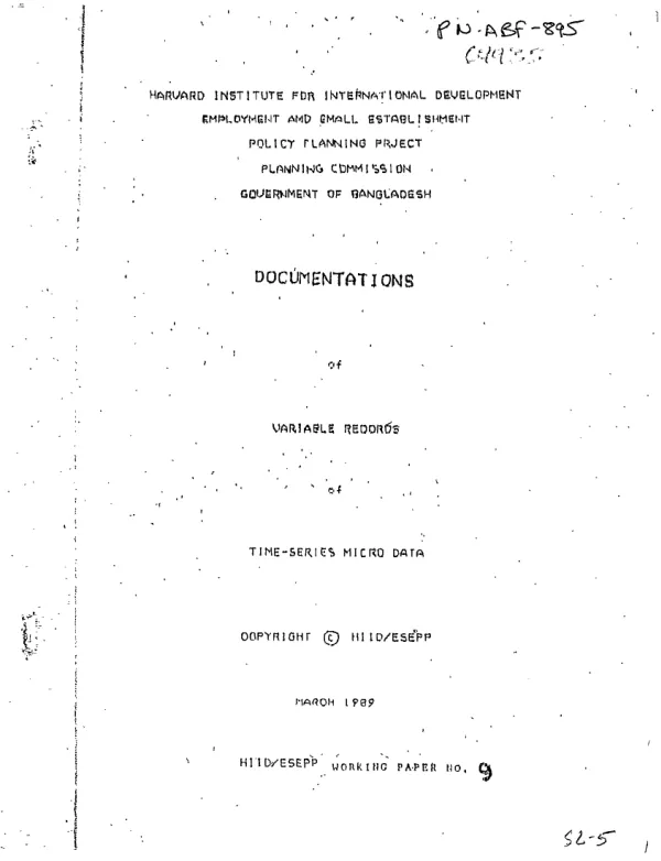 Documentations of variable records of time - series micro data