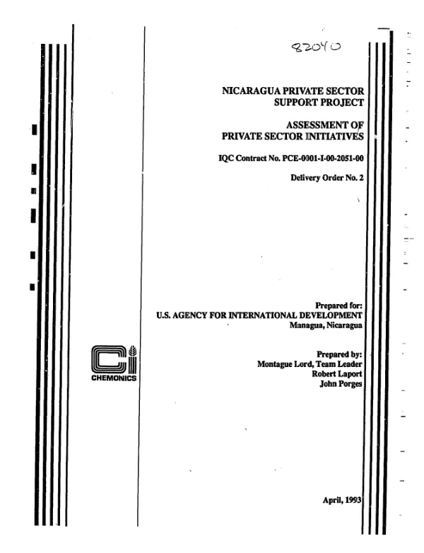 Nicaragua private sector support project : assessment of private sector initiatives