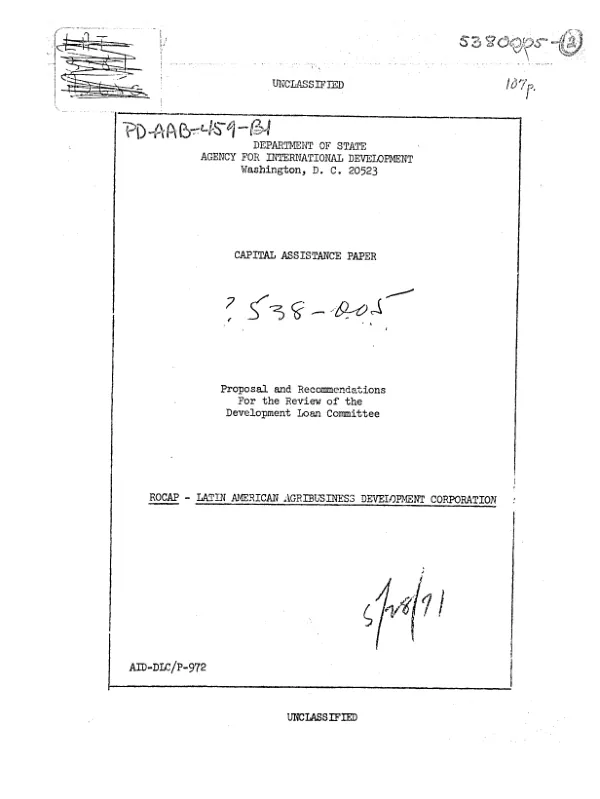Limited scope grant agreement between the United States of America, acting through the Regional Office for Central American Programs (ROCAP) on behalf of the Agency for International Development and the InterAmerican Institute for Agricultural Cooperation (IICA), no. 596-0000-G-IC-9268-00