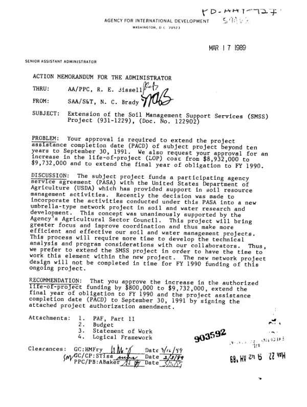 Soil management support service : amendment no. 4