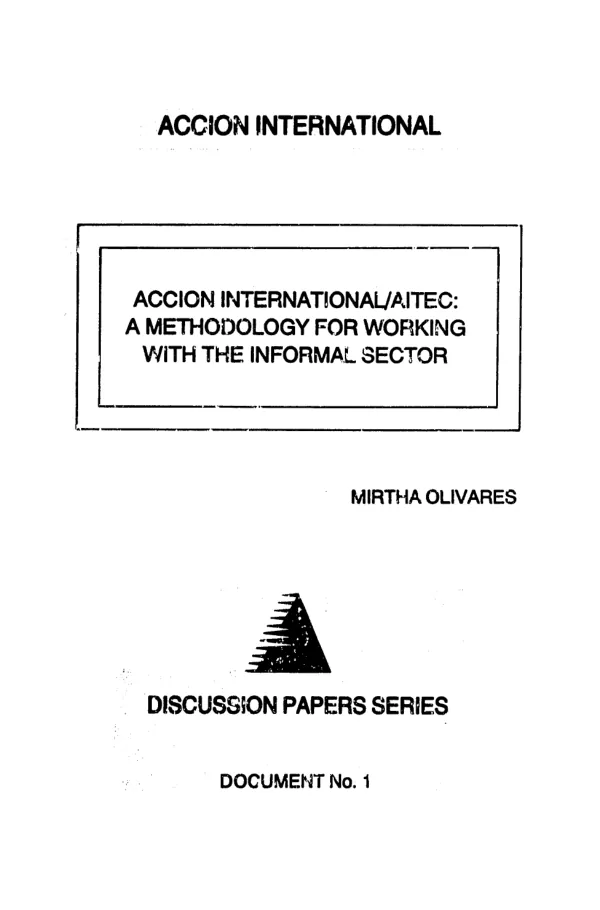 ACCION International/AITEC : a methodology for working with the informal sector