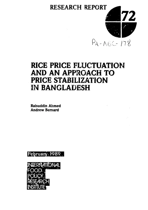 Rice price fluctuation and an approach to price stabilization in Bangladesh
