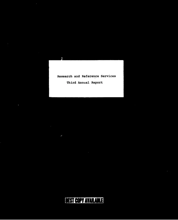 Research and Reference Services third annual report