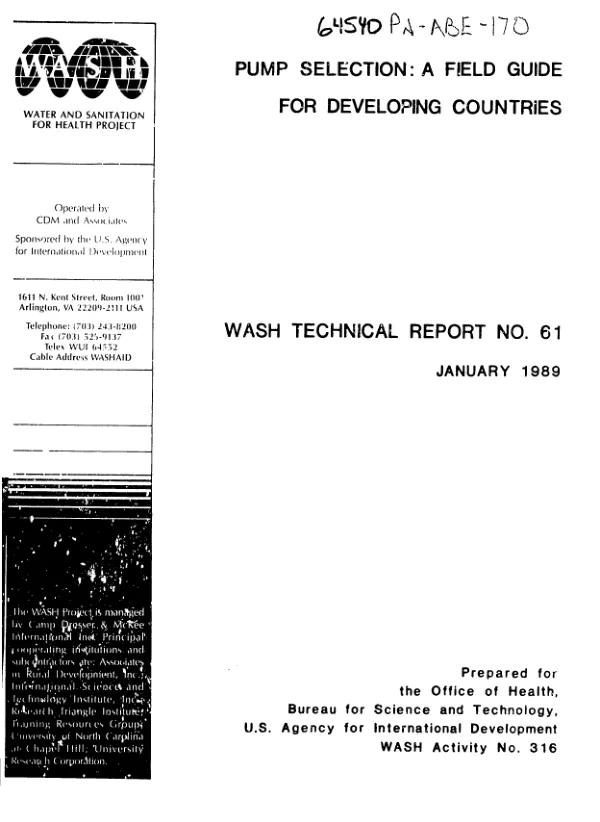 Pump selection : a field guide for developing countries