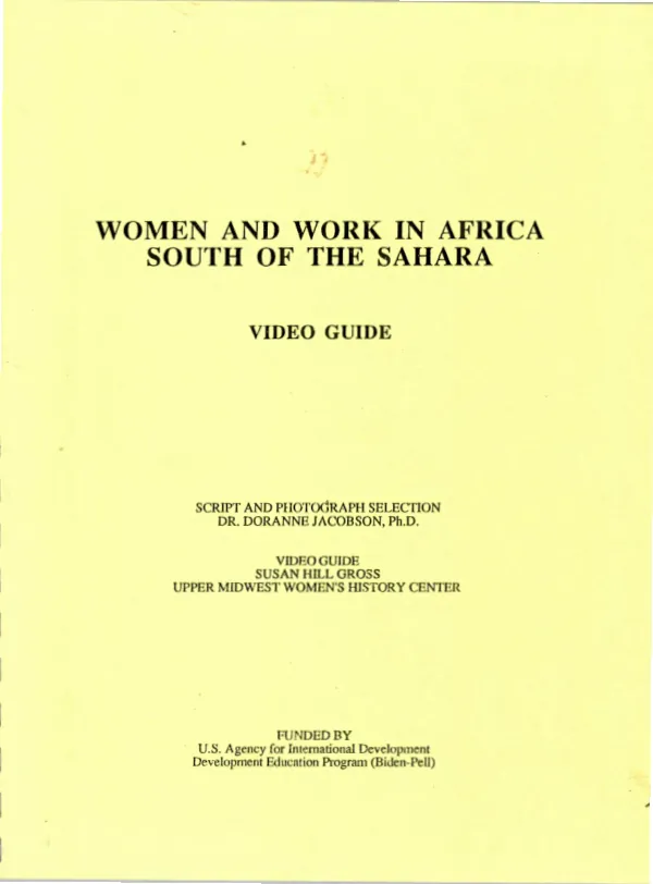 Women and work in Africa south of the Sahara : video guide