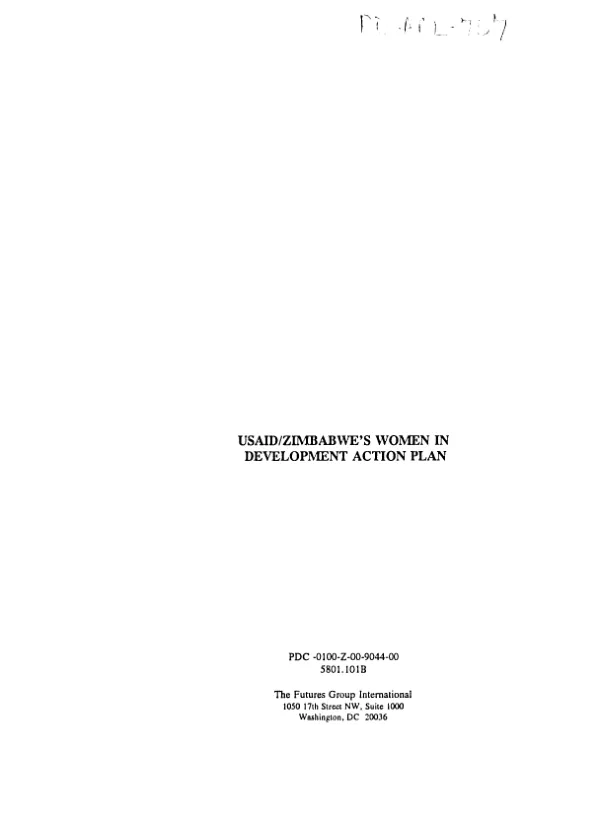 USAID/Zimbabwe"s women in development action plan