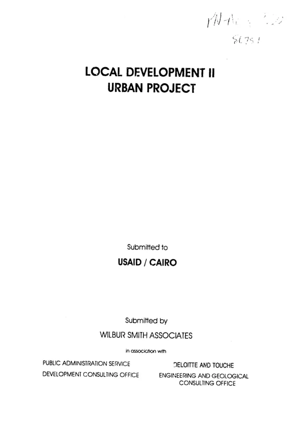 Needs assessment report for education, health and youth facilities : Rod El Farag District - Cairo Governorate