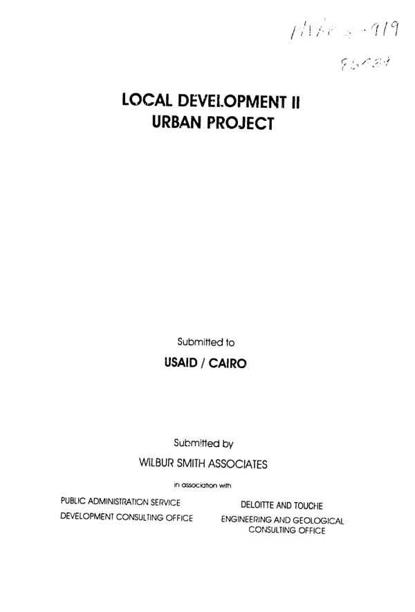 Needs assessment report for education, health and youth facilities -- East District - Cairo Governorate