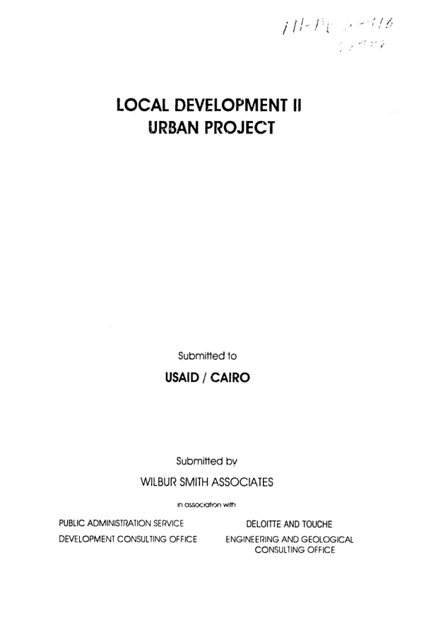 Needs assessment for educational health and youth facilities -- Cairo Governorate - South District