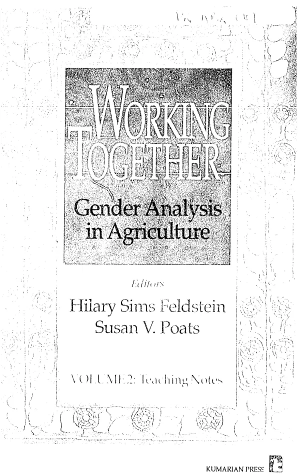 Working together : gender analysis in agriculture -- volume 2 -- teaching notes