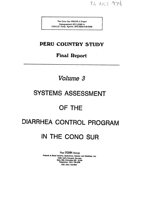 Systems assessment of the diarrhea control program in the Cono Sur