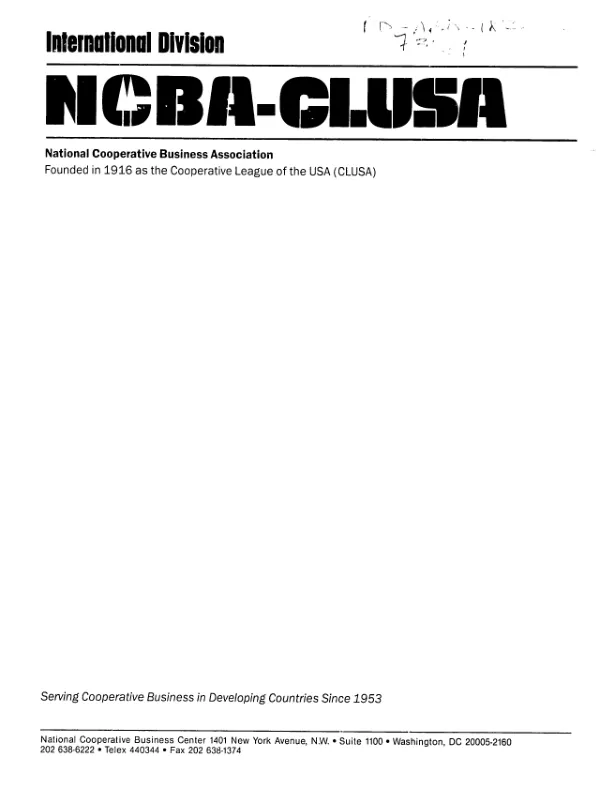 Annual report - 1989 : NCBA/CLUSA cooperative development project, Equatorial Guinea