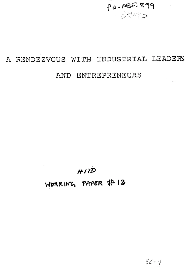 Rendezvous with industrial leaders and entrepreneurs