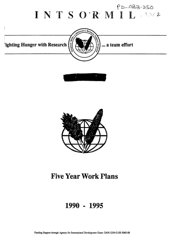 INTSORMIL five year work plans, 1990-1995