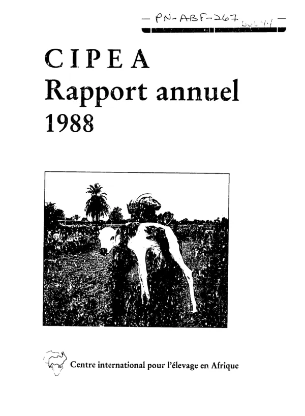 CIPEA [Centre International pour l"Elevage en Afrique] rapport annuel 1988
