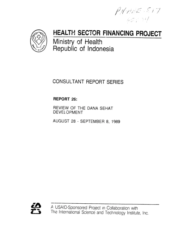 Review of the Dana Sehat development, August 28-September 8, 1989