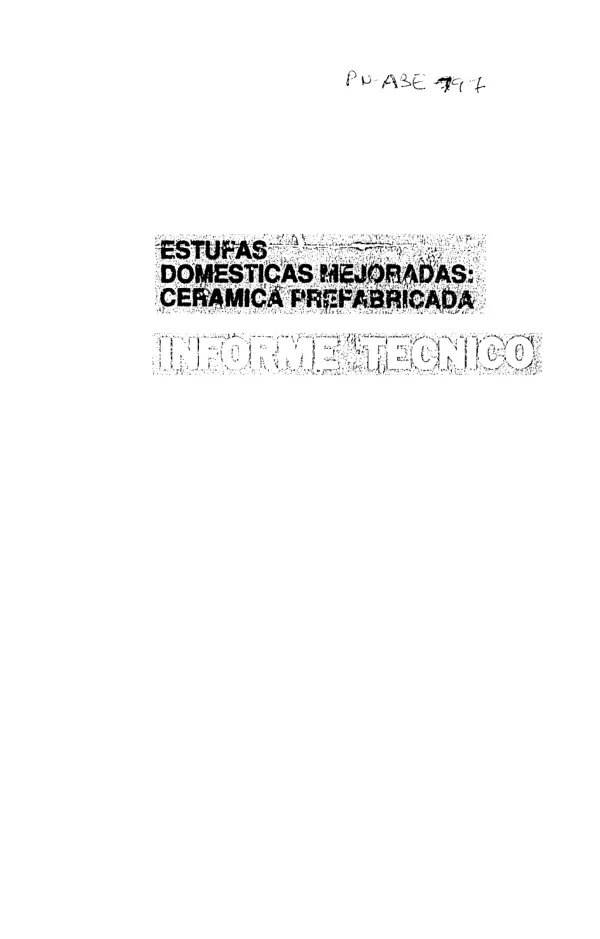 Estufas domesticas mejoradas : ceramica prefabricada