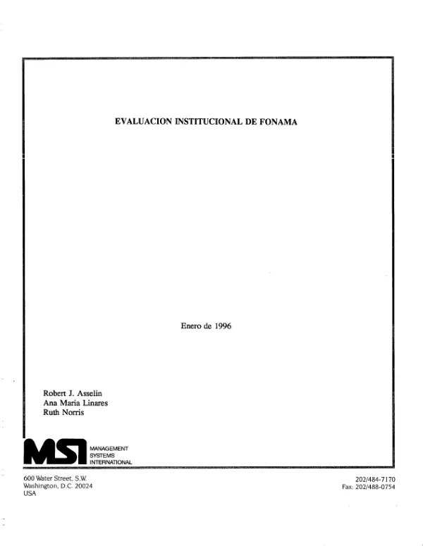 Five-year strategic plan towards achieving financial self-sufficiency : Instituto de Desarrollo de Empresarios y Administradores, I.D.E.A.