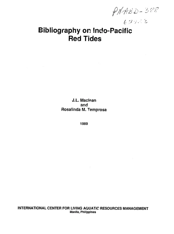 Bibliography on Indo-Pacific red tides