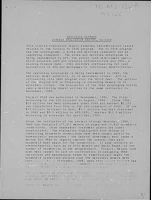 Executive summary : interim evaluation, HG-004B