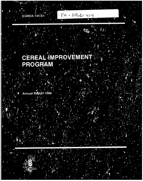 Cereal improvement program : annual report 1988