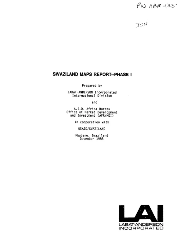 Swaziland MAPS [manual for action in the private sector] report : phase I