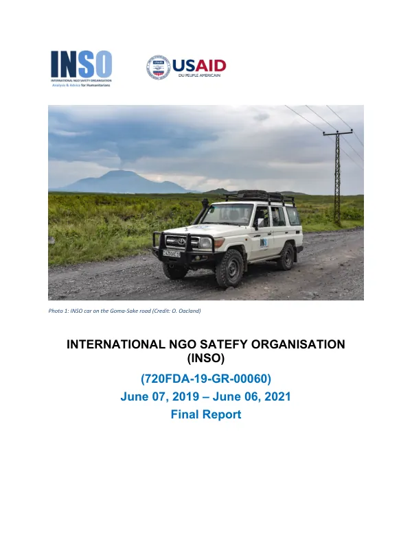 International NGO Safety Organisation (INSO) : final report, June 07, 2019 - June 06, 2021