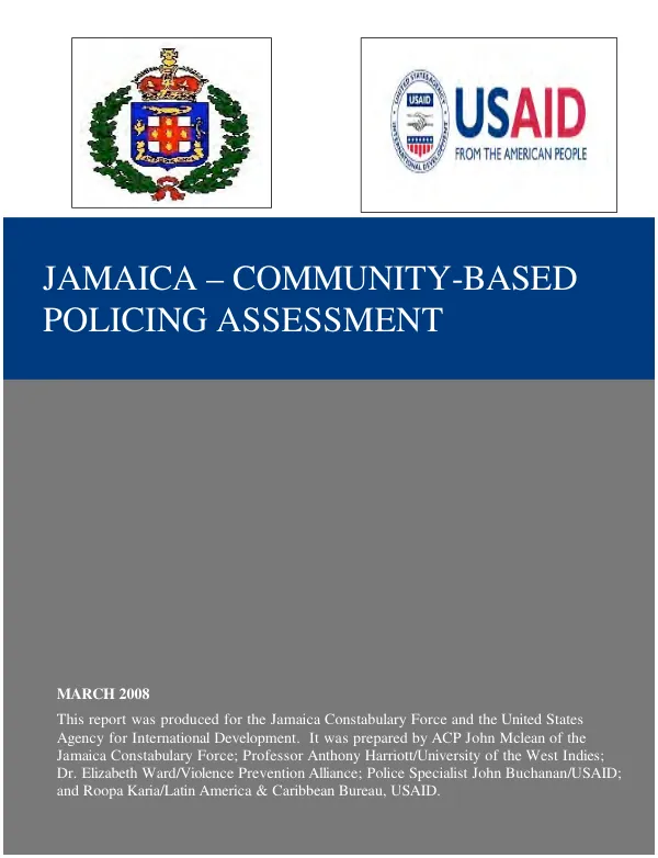 Jamaica -- community-based policing assessment