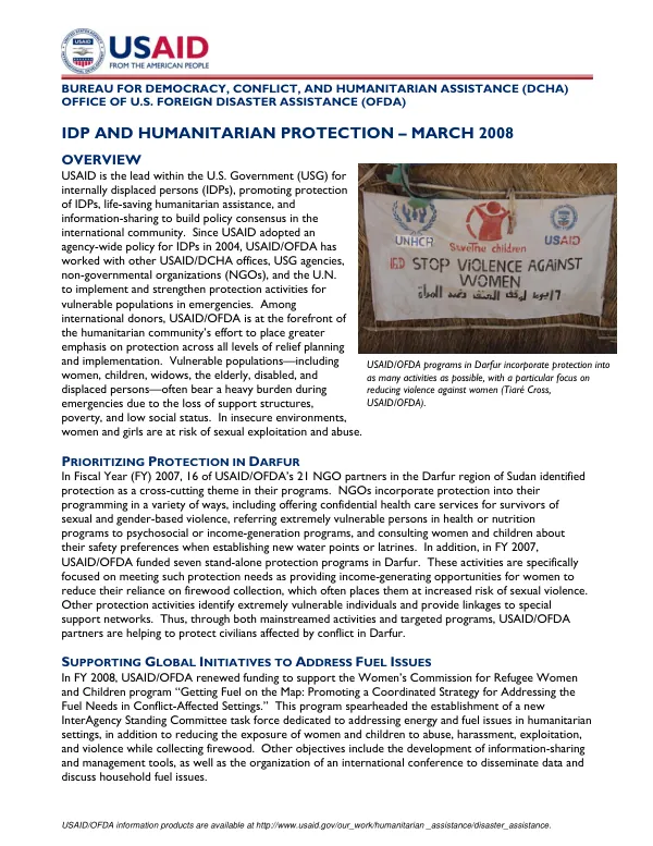 IDP and humanitarian protection