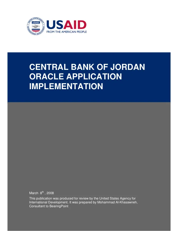 Central Bank of Jordan : Oracle application implementation