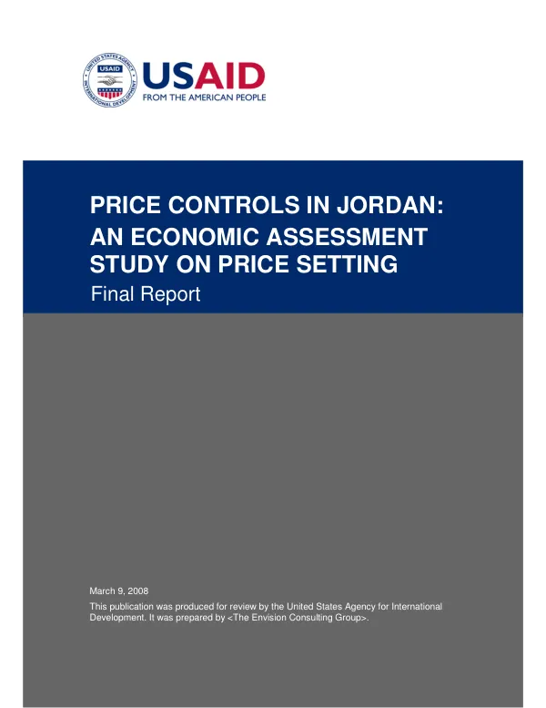 Price controls in Jordan : an economic assessment study on price setting -- final report