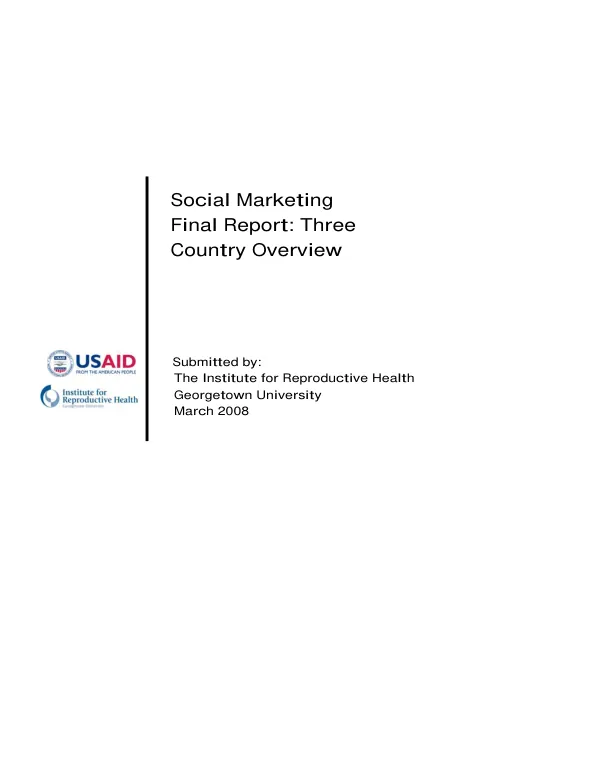 Social marketing final report : three country overview