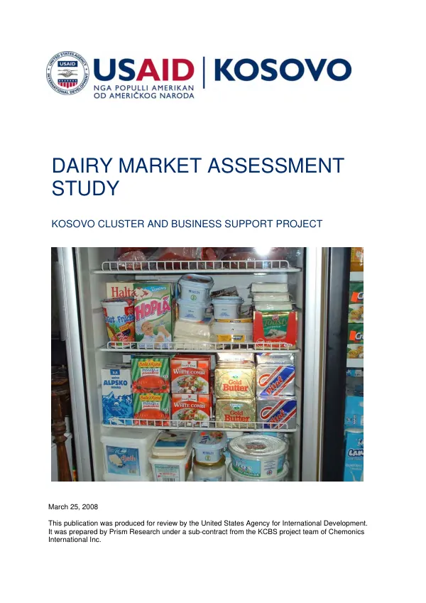 Dairy market assessment study