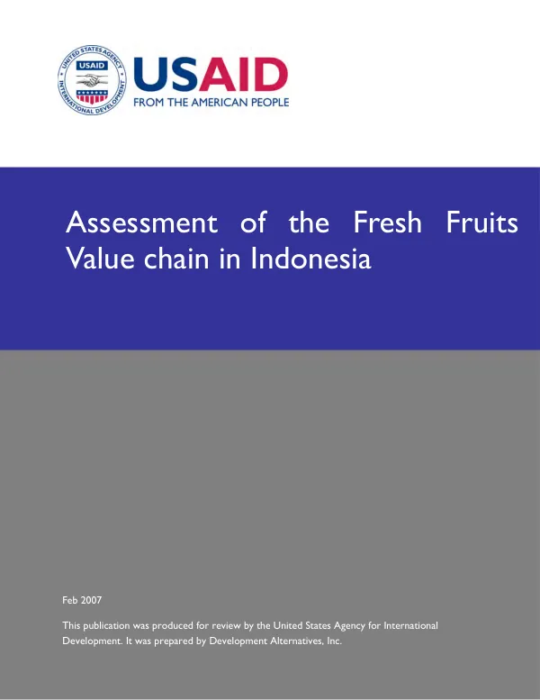 Assessment of the fresh fruits value chain in Indonesia