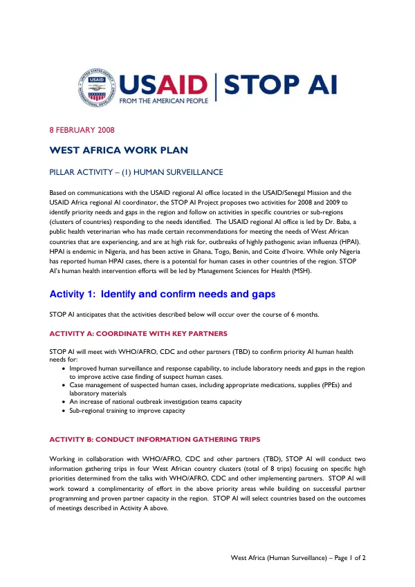 West Africa work plan [STOP AI]