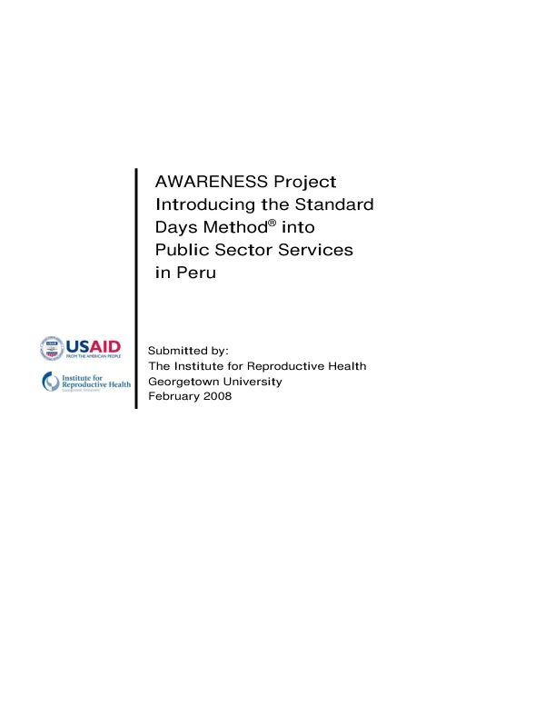 Introducing the Standard Days Method(R) into public sector services in Peru