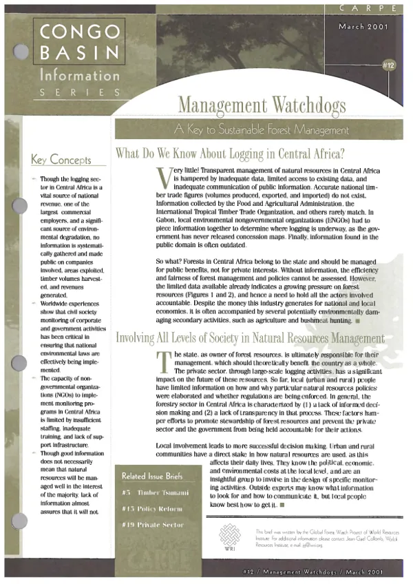 Management watchdogs : a key to sustainable forest management