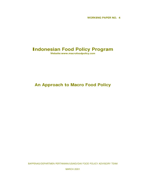 An approach to macro food policy
