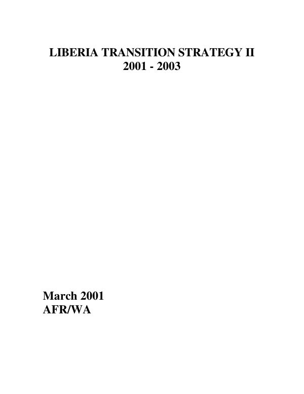 Liberia transition strategy II 2001-2003