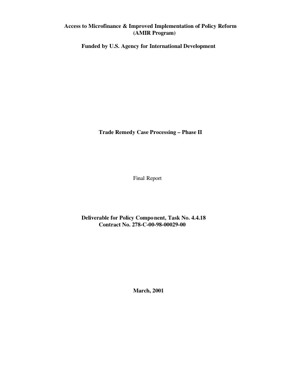 Trade remedy case processing, phase II : final report