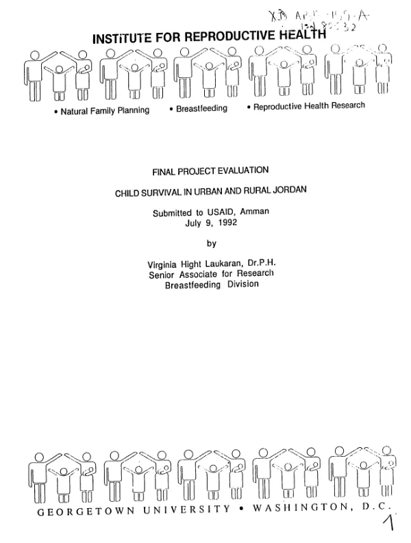 Final project evaluation : child survival in urban and rural Jordan