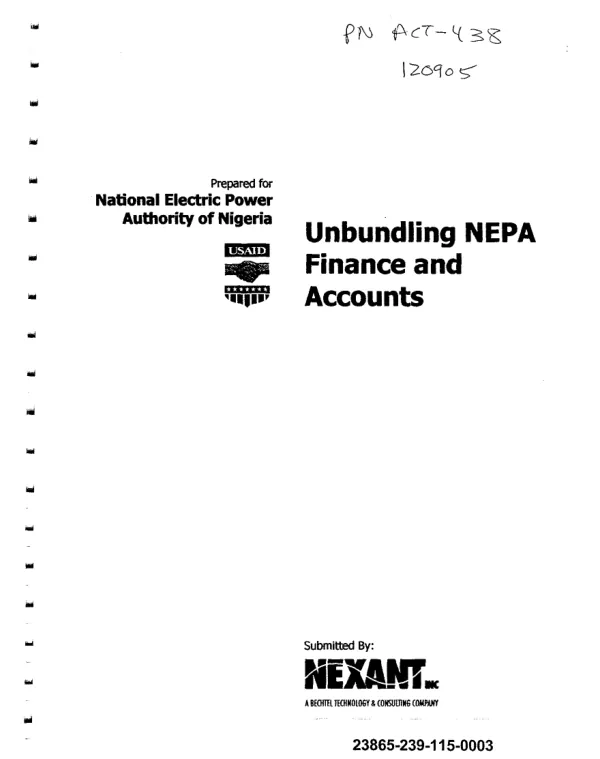 Unbundling NEPA finance and accounts