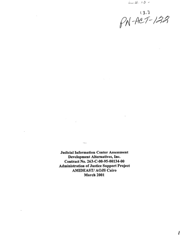 USAID/Egypt administration of justice support project : an assessment report