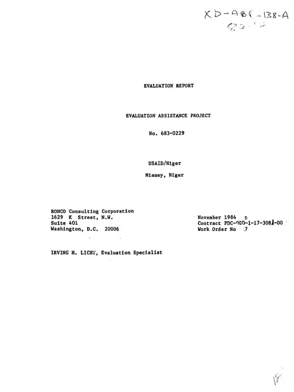 Evaluation report : evaluation assistance project