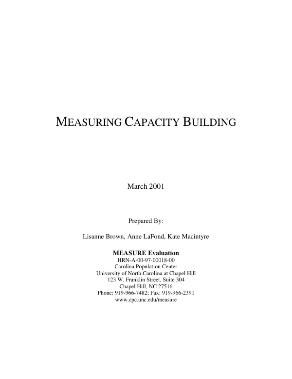 Measuring capacity building
